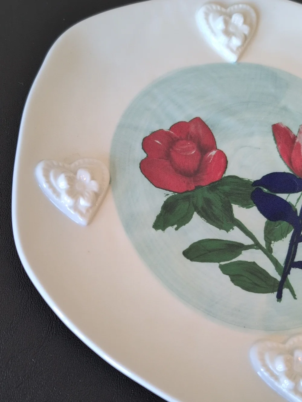 Anthropologie Francesca Kaye Hand Painted Stoneware Dessert Plate. 8.75
